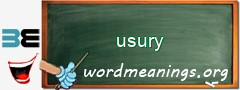 WordMeaning blackboard for usury